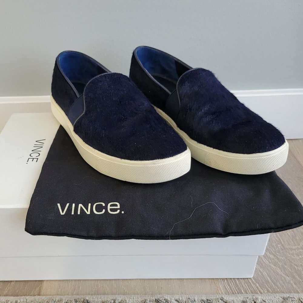 VINCE Blair - 12   Blue Slip on Suede Sneakers